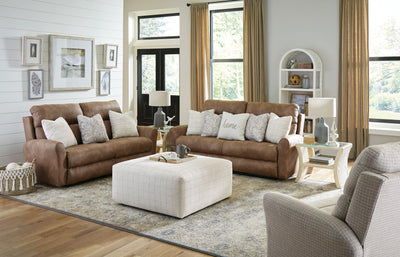 Justine - Lay Flat Reclining Sofa - Burlap