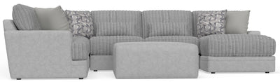 Titan - 3 Piece Sectional With Comfort Coil Seating, 9 Included Accent Pillows And 1 Included Cocktail Ottoman (Right Side Facing Chaise) - Moonstruck