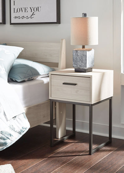 Socalle - Light Natural - One Drawer Night Stand - Vinyl-Wrapped.