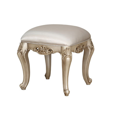 Gorsedd - Vanity Stool - Fabric & Antique White - Grand Furniture GA