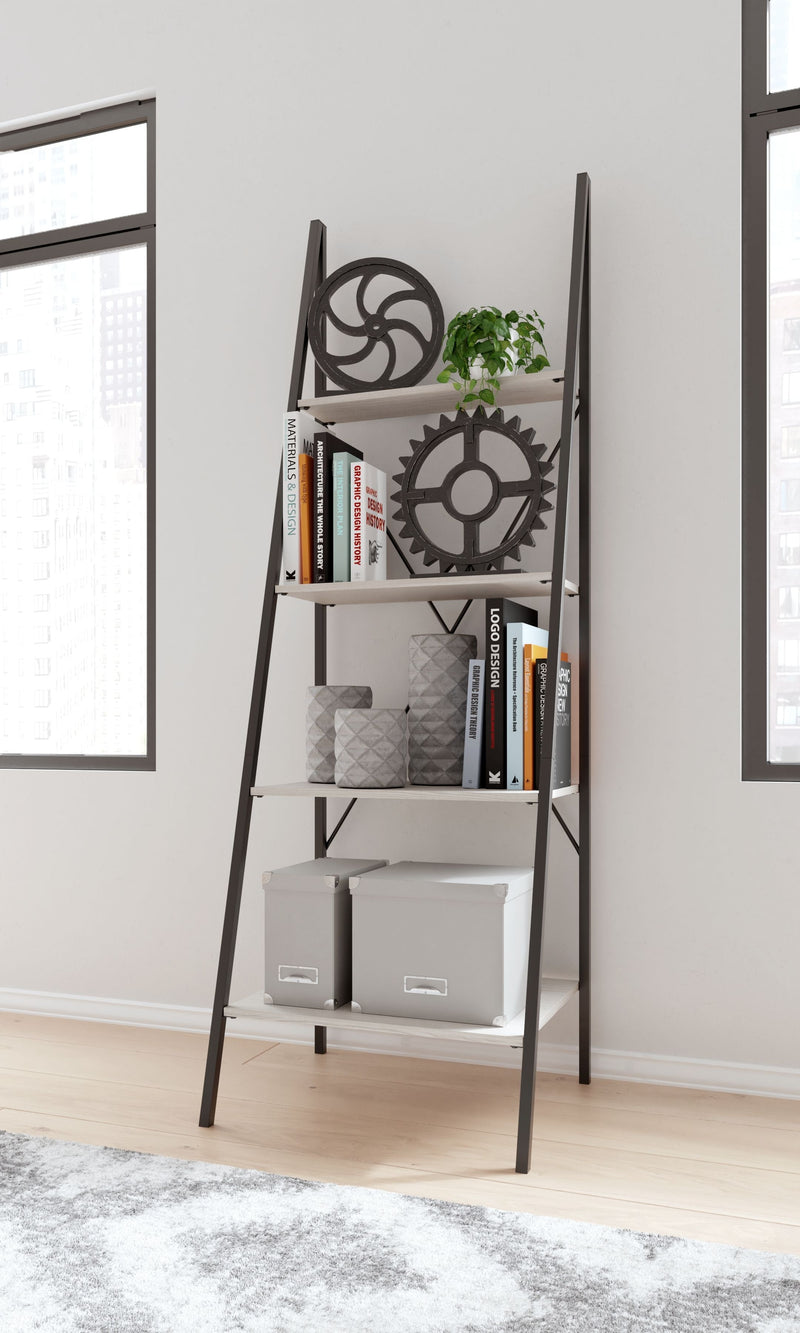 Bayflynn - White / Black - Bookcase - 4 Open Shelves.