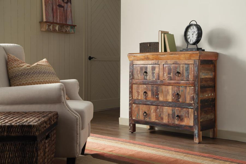 Harper - 4-Drawer Accent Cabinet Reclaimed Wood.