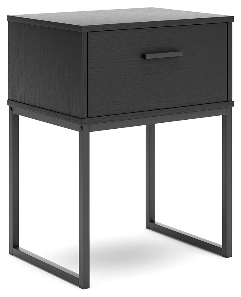 Socalle - Black - One Drawer Night Stand