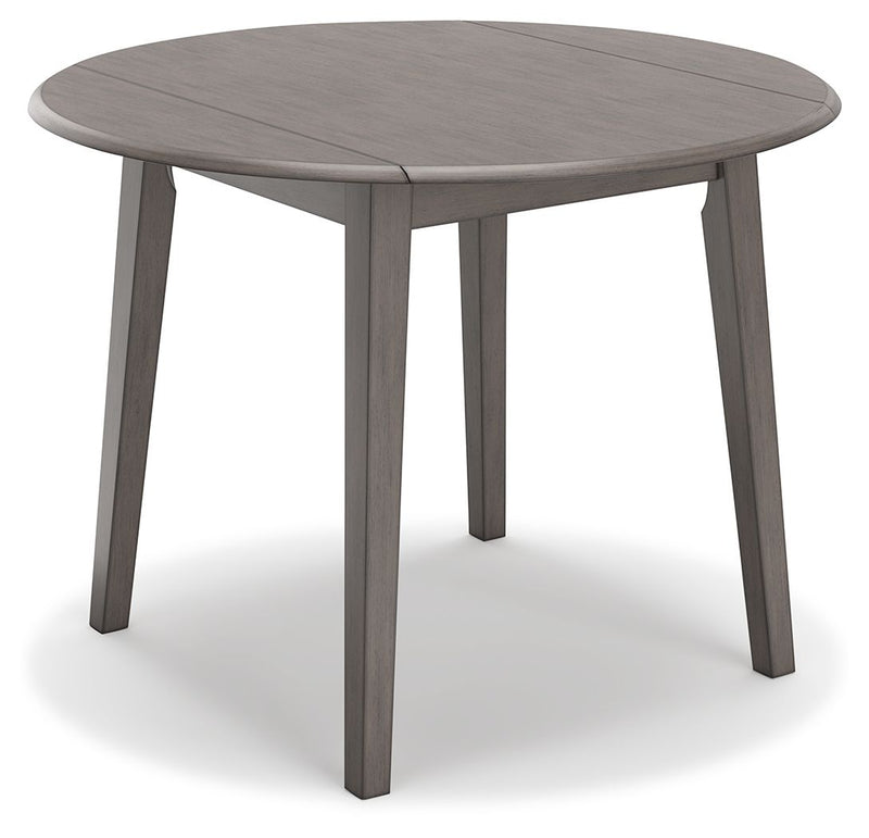 Shullden - Gray - Round Drm Drop Leaf Table.