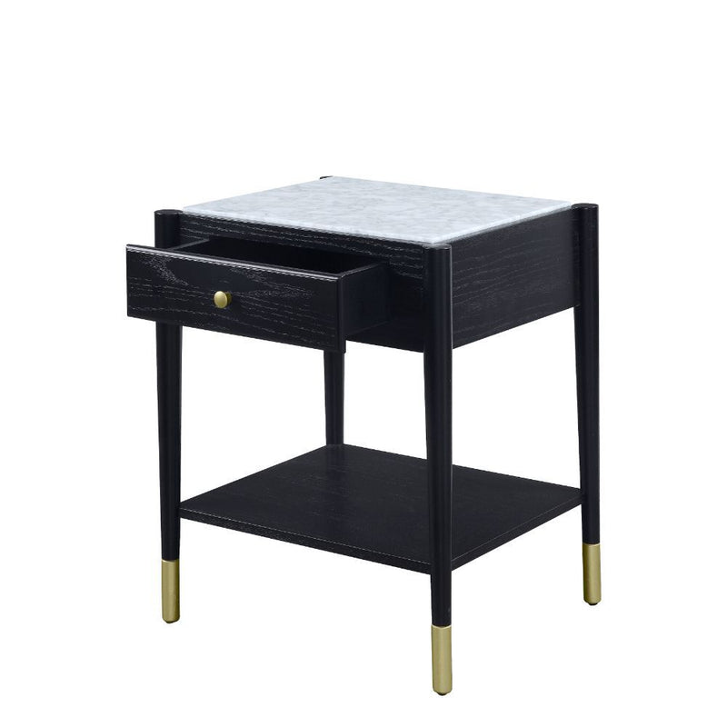 Atalia - End Table - Marble & Black - Grand Furniture GA