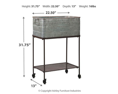 Vossman - Antique Gray / Brown - Beverage Tub.