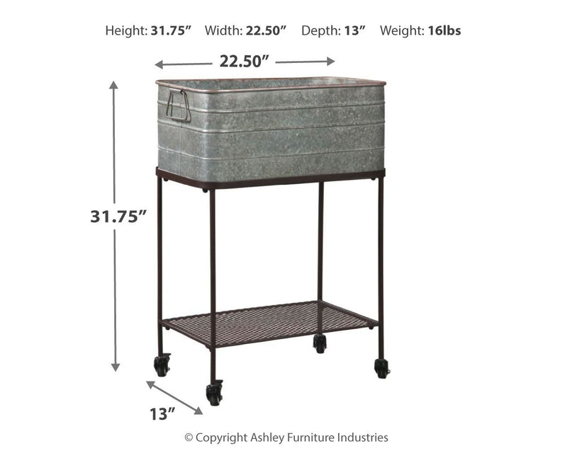 Vossman - Antique Gray / Brown - Beverage Tub.