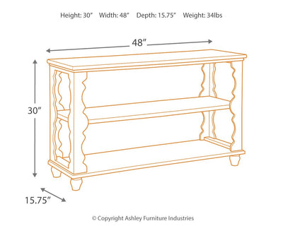 Alwyndale - Antique White / Brown - Console Sofa Table.
