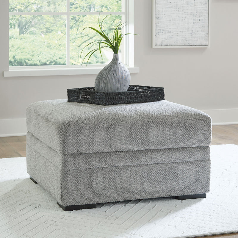 Casselbury - Cement - Ottoman With Storage.