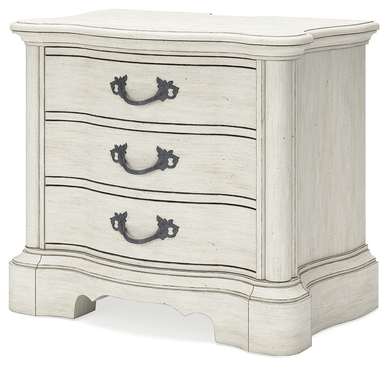 Arlendyne - Antique White - Three Drawer Night Stand.