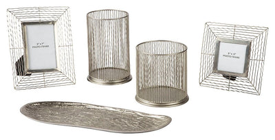 Dympna - Silver Finish - Accessory Set (Set of 5) - Grand Furniture GA