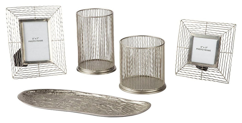 Dympna - Silver Finish - Accessory Set (Set of 5) - Grand Furniture GA