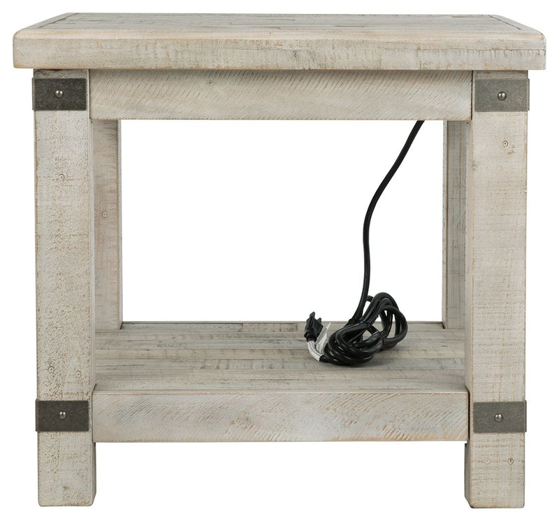 Carynhurst - White Wash Gray - Rectangular End Table.