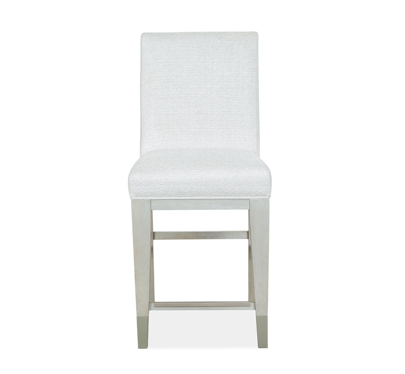 Lenox - Counter Chair With Upholstered Seat and Back (Set of 2) - Warm Silver