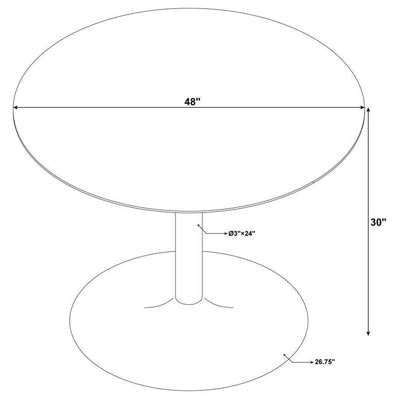 Bartole - Round Dining Table - White And Matte Black - Grand Furniture GA