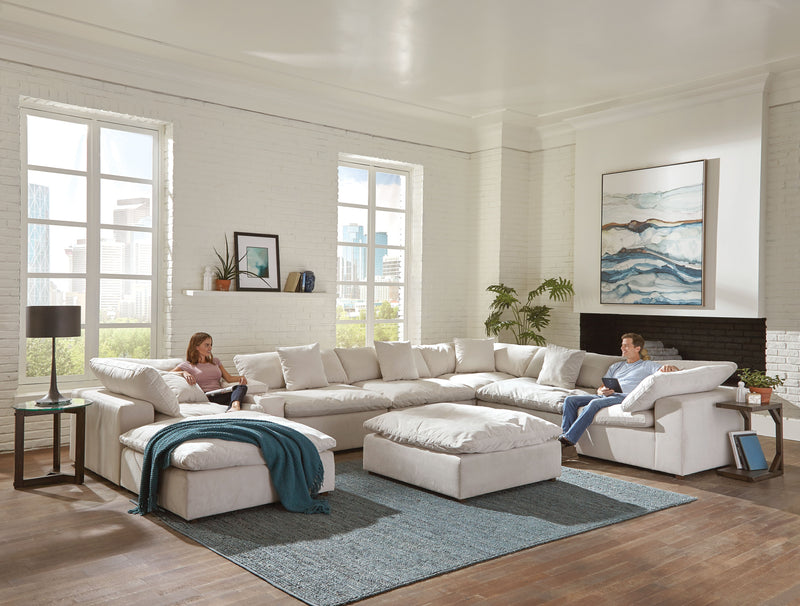 Posh Modular Sectional - Console Storage Box With Cupholders - Porcelain - 27"