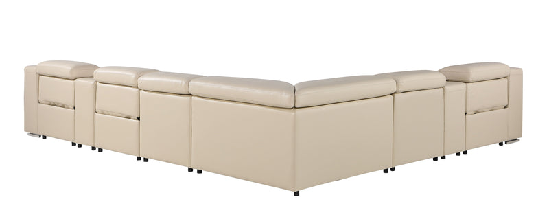 1116 - Power Reclining Italian Leather Sectional