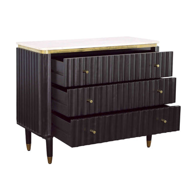 Carlyle - Three Drawer Chest - Black & Gold.