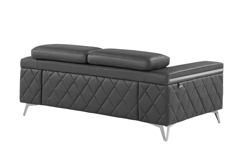 1140 - Top Grain Italian Leather Loveseat.