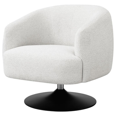 Dave - Upholstered Swivel Accent Chair - Beige and Matte Black.