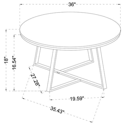 Hugo - Round Coffee Table - White and Matte Black.