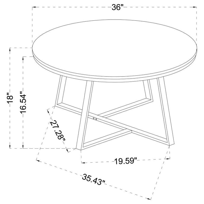 Hugo - Round Coffee Table - White and Matte Black.