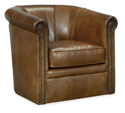 Axton - Swivel Leather Club Chair.