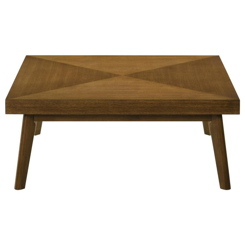 Westerly - Square Wood Coffee Table With Diamond Parquet - Walnut