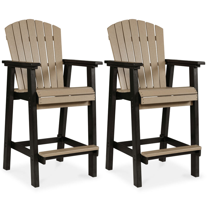 Fairen Trail - Black / Driftwood - Tall Barstool (Set of 2).