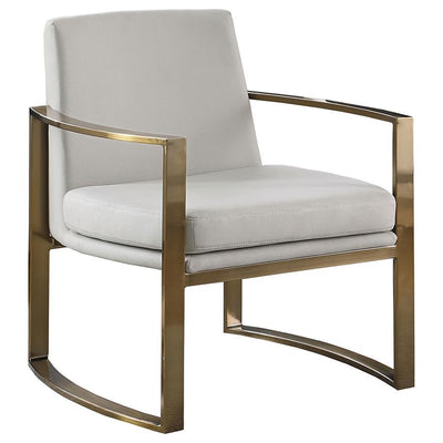 Cory - Concave Metal Arm Accent Chair - Cream and Bronze.