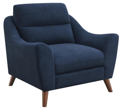 Gano - Sloped Arm Upholstered Chair - Navy Blue.