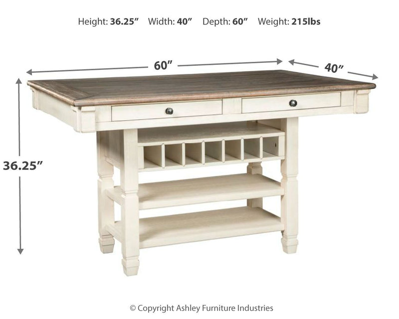 Bolanburg - Beige - Rect Dining Room Counter Table.