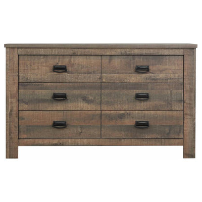 Frederick - 6-Drawer Dresser - Weathered Oak.