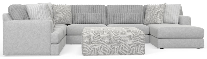 Logan - 3 Piece Sectional With Comfort Coil Seating And Included Cocktail Ottoman And 9 Accent Pillows (Right Side Facing Chaise) - Moonstruck