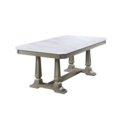 Zumala - Dining Table - Marble & Weathered Oak Finish - Grand Furniture GA