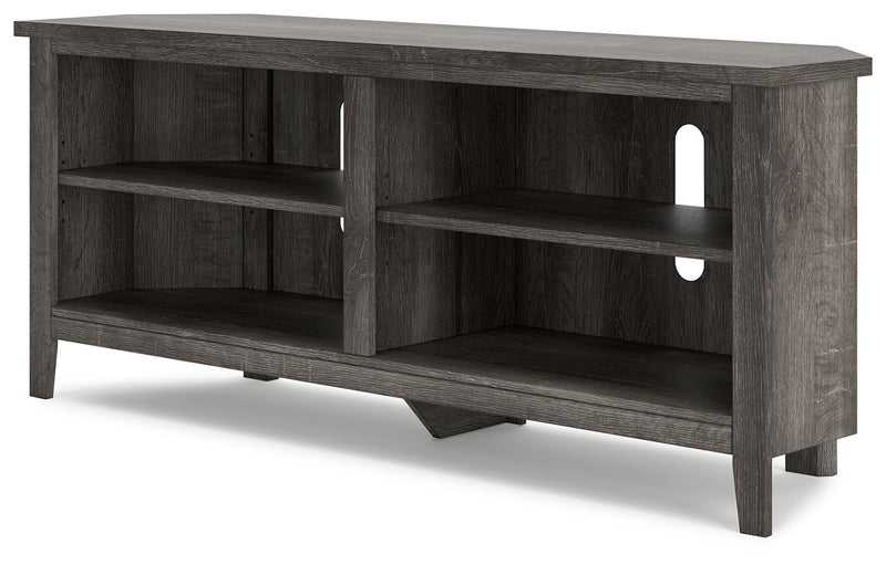 Arlenbry - Gray - Medium Corner TV Stand.