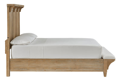 Lynnfield - Complete Lighted Panel Bed With Upholstered Footboard