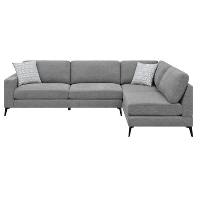 Clint - Upholstered Sectional With Loose Back Grey.