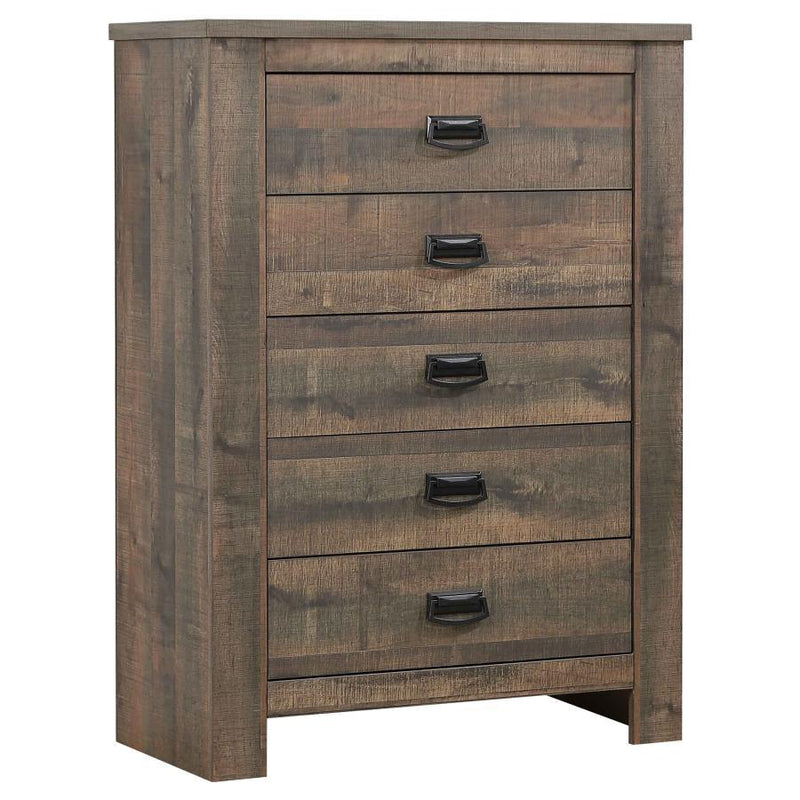 Frederick - 5-Drawer Chest - Weathered Oak.