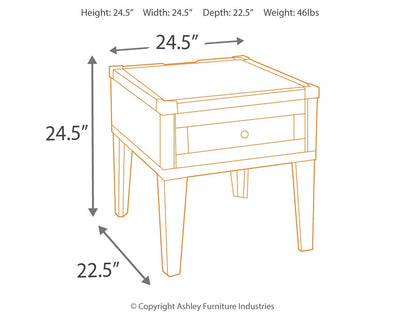 Todoe - Dark Gray - Rectangular End Table.