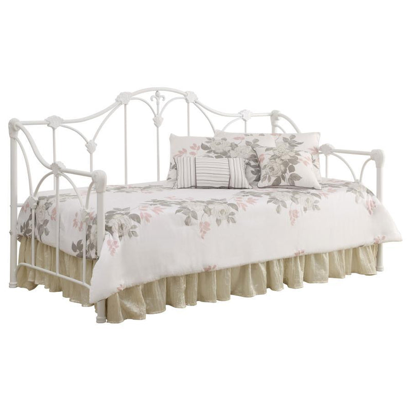 Halladay - Twin Metal Daybed With Floral Frame - White - Daybeds - Grand Furniture GA