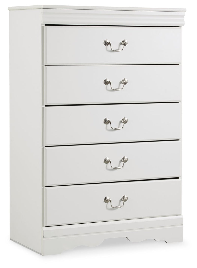 Anarasia - White - Five Drawer Chest - Grand Furniture GA