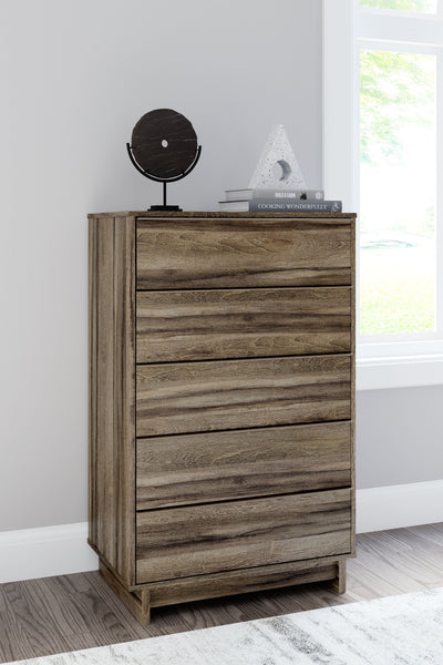 Shallifer - Brown - Five Drawer Chest.