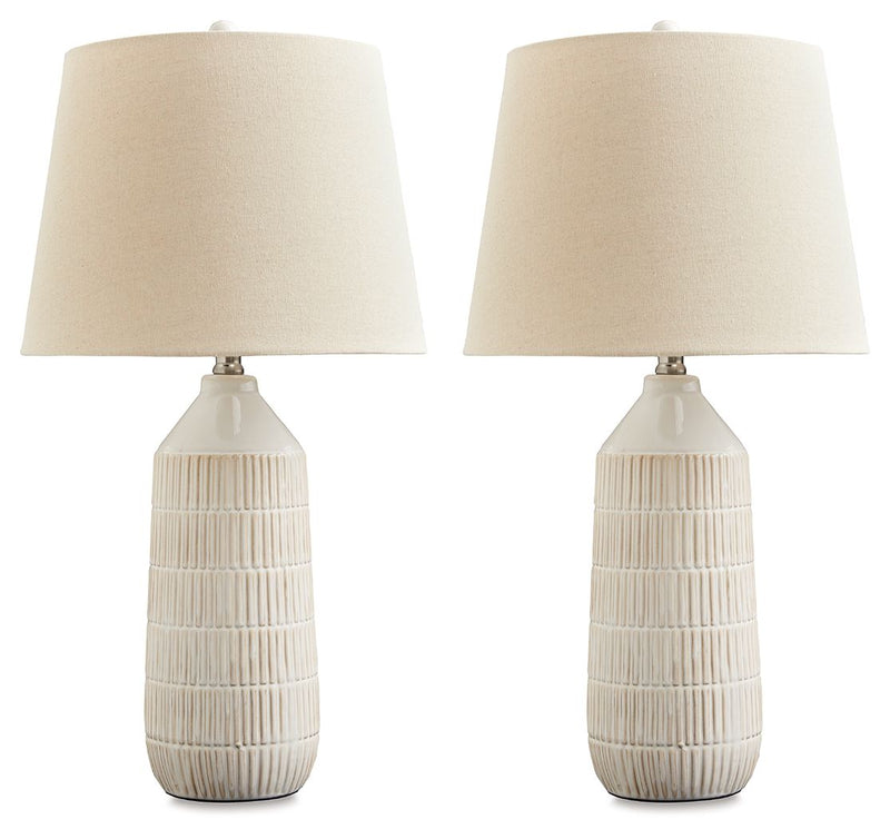 Willport - Off White - Ceramic Table Lamp (Set of 2).
