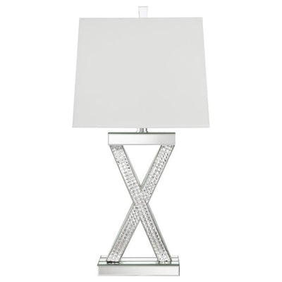 Dominick - Table Lamp With Rectange Shade - White and Mirror.