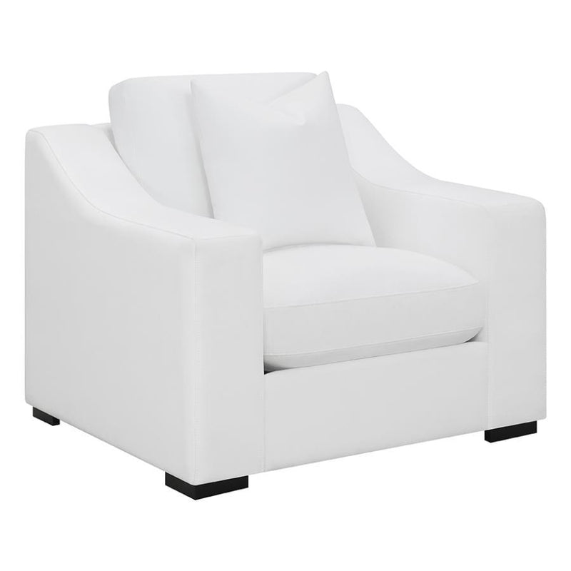 Ashlyn - Upholstered Sloped Arms Chair - White - Grand Furniture GA