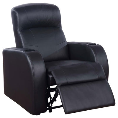 Cyrus - Home Theater Upholstered Recliner - Black.