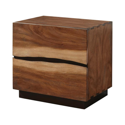 Winslow - 2-Drawer Nightstand - Smokey Walnut and Coffee Bean.