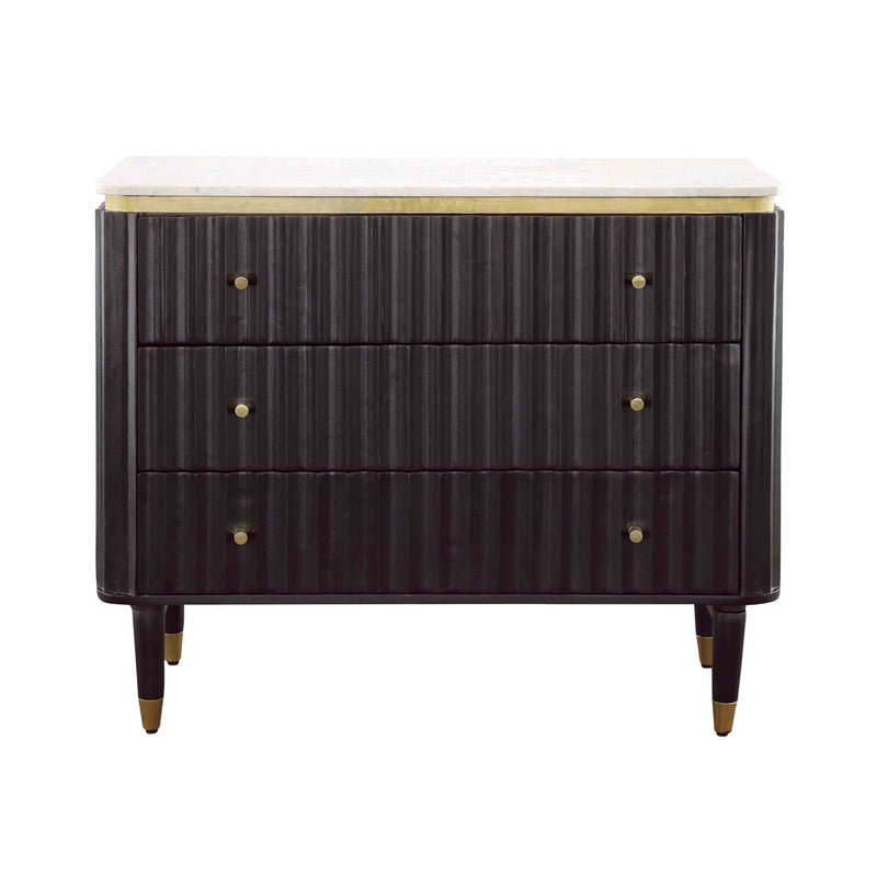 Carlyle - Three Drawer Chest - Black & Gold.