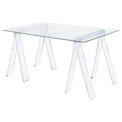 Amaturo - Writing Desk With Glass Top - Clear - Grand Furniture GA